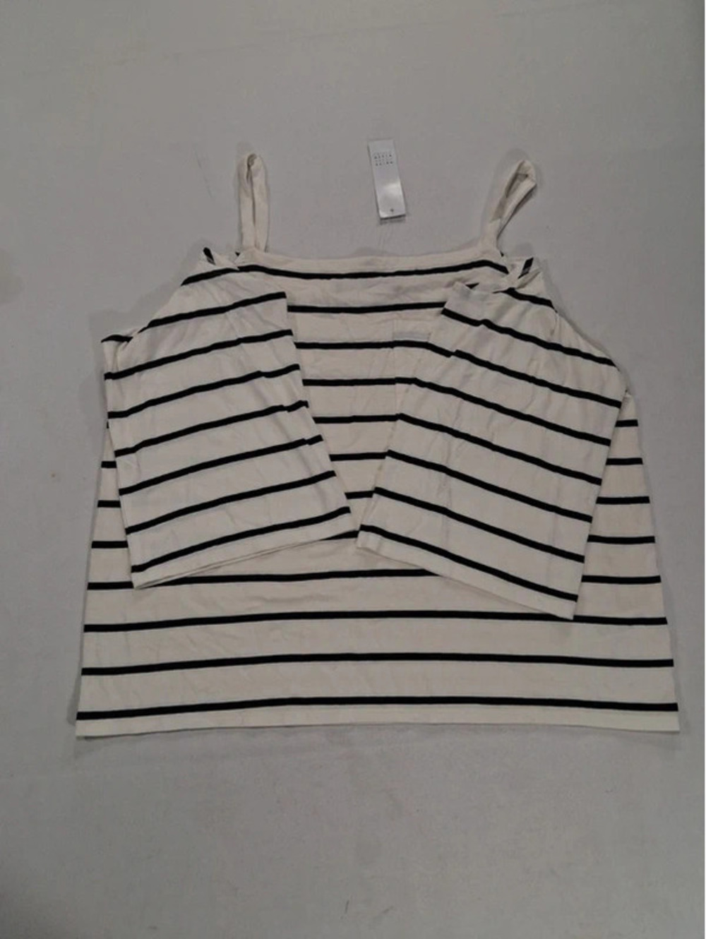 White House Black Market 570207566 Women's Tan/Black Striped Shirt Top
